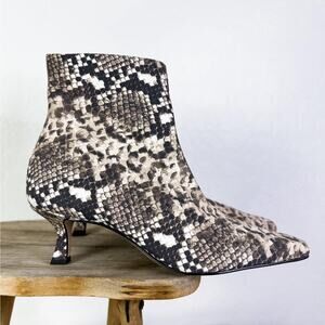 Gianni Bini Palmero Leather Snake Print Ankle Heel Boots Reputation Era sz 9 NEW